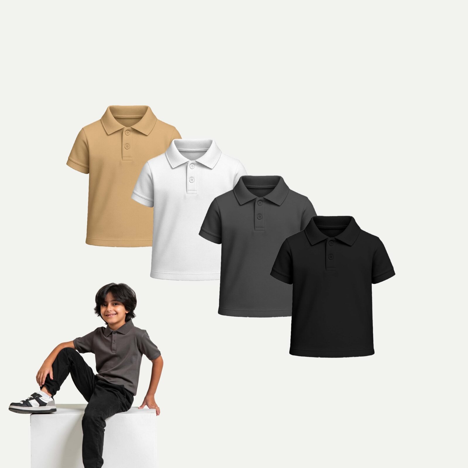 Kids Cloud Pima Polo Shirt – Pack of 4